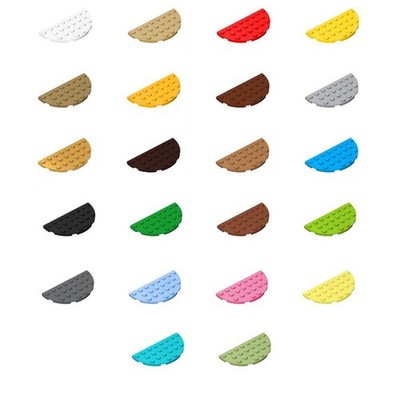 20x Part 22888 Plate Round Half 4x8 Building Pieces & Parts 100% Compatible NEW