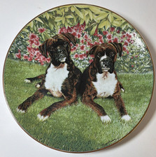 Danbury Mint Simon Mendez Boxer Dog Porcelain Collector Plate Limited Edition