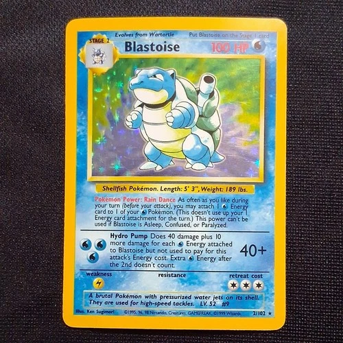 Blastoise - (MP) Base Set Holo 2/102 1999 English Pokémon TCG