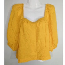 Sanctuary Dusk Square Neck Mango Sorbet Square Neck Top Large Cottagecore Pariie