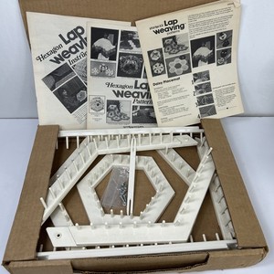 Love and Money Crafts by John Alan Hexagon Loom Lap Weaving Starter Set White