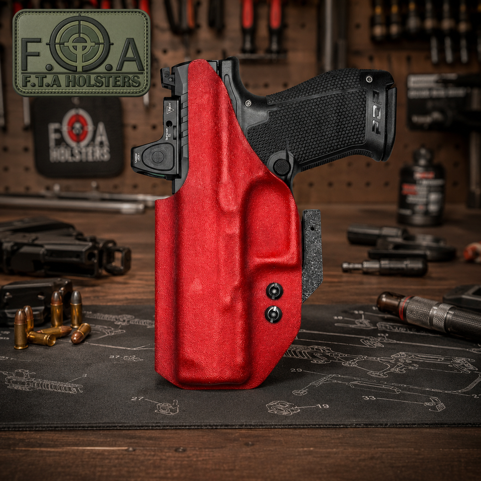 EMT Red IWB Kydex Holster Claw Adj Cant Optic Ready CCW - Custom Molded ...