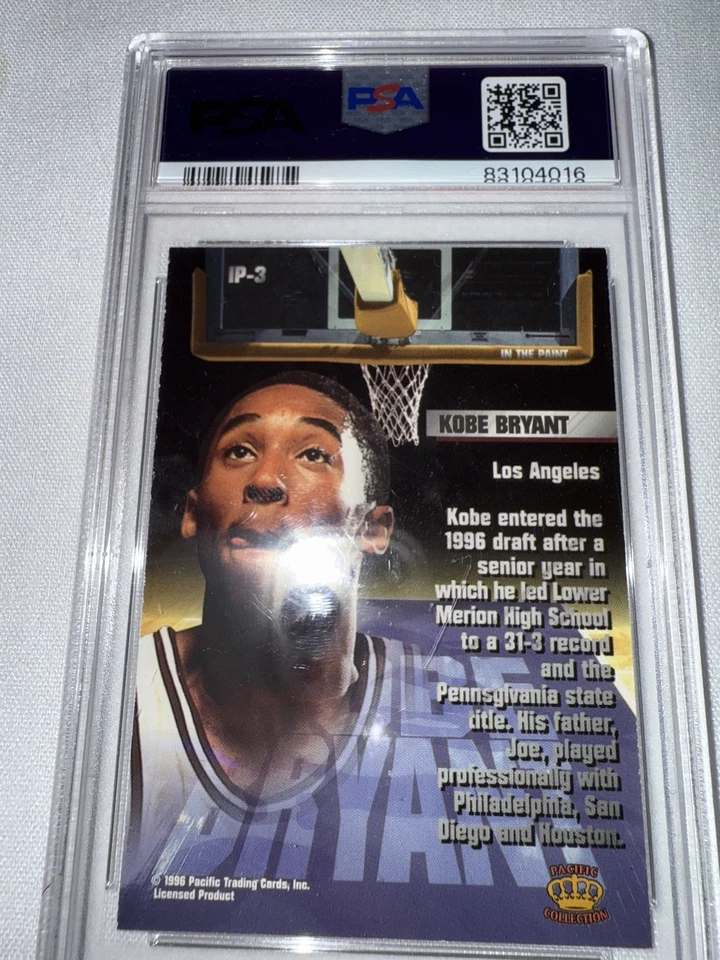 1996 Pacific Power Kobe Bryant Lower Merion #IP3 油漆插入箔 PSA 7 — 第 2/2 张图片