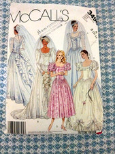 1988 pattern VICTORIAN-LOOK WEDDING GOWN train bridesmaid 8-10-12 McCall  s 3490