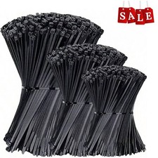 Pack Of 100 Black Quality Heavy Duty Nylon Plastic Cable Ties Zip Tie Wraps UK