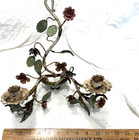 Beautiful Vintage Italian Gilt ~ Metal Wall Sconce Candle Flowers italy — photo 9