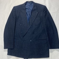 Christian Dior Monsieur Birdseye Sports Coat Blazer 44L double Breasted Gray
