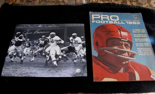 Jim Brown Autographed signed 8x10  Photo RARE 1960s magazine NFL COA PSA