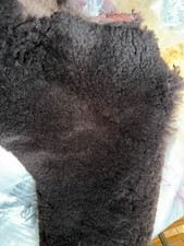 Sheepskin offcuts scraps crafting soft wool, natural off cuts, dark brown Colour