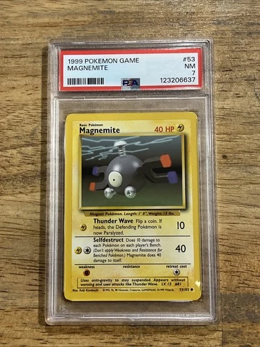 Graded PSA 7 1999 Pokemon Game Magnemite #53
