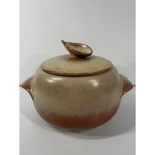 Frankoma Pottery 4V Casserole Dish with Lid Desert Gold Bean Pot Stoneware