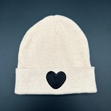 Heart Embroidery Hat Greenbrier International Girls Beige Polyester Beanie Cap