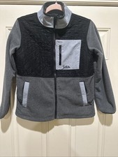 Eddie Bauer Kids Jacket Sz L 10/12 Black And Gray Zip Up Jacket With Zip Pockets