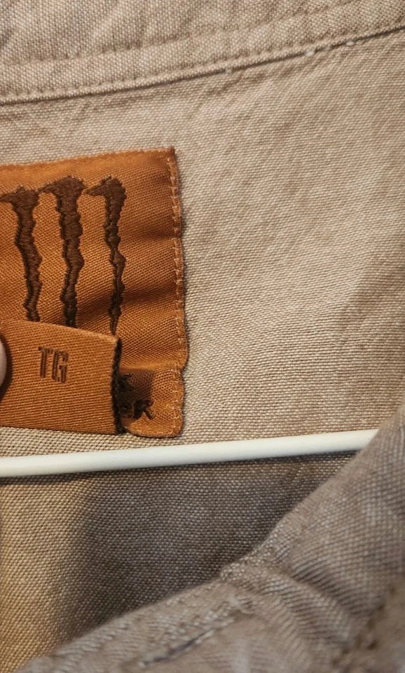 Рубашка мужская Java Monster с коротким рукавом на пуговицах XL коричневая узкая/спортивная - Изображение 4 из 4