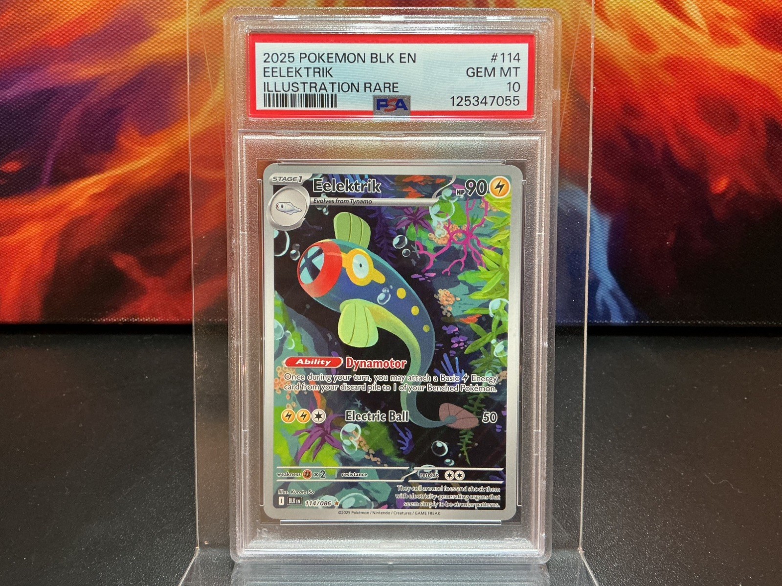2025 POKEMON BLK EN-BLACK BOLT ILLUSTRATION RARE #114 EELEKTRIK PSA 10 🐦🔥