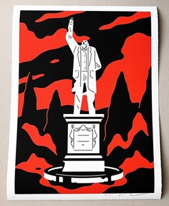 Cleon Peterson 大判シルクスクリーン 作品 CLEON PETERSON 'World on Fire' (2021) Black Matte Resin Designer Art S