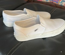 Vans Slip-On Sneakers Women's Size 9 White Canvas - Brand New Never Worn