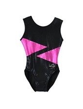 Obersee Girls' Leotard O3GL003 Diamond Gymnastics - Black/Pink, 2-3 Years