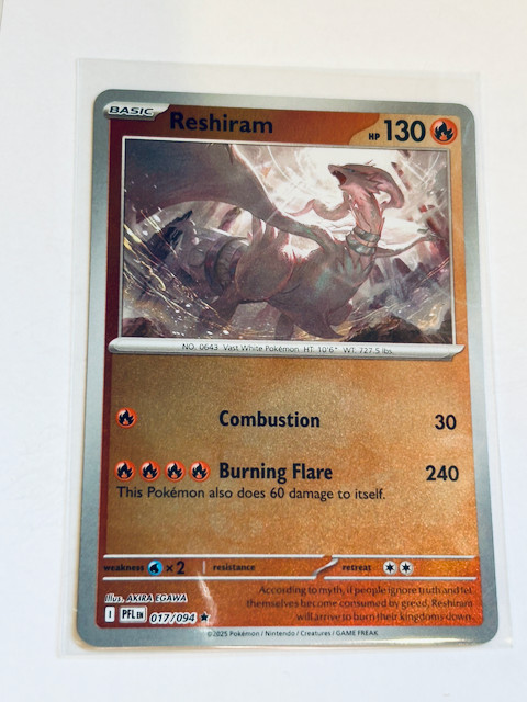 Pokemon TCG ME02 Phantasmal Flames PFL Reshiram 017/094 Reverse Holo