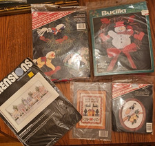Lot Of Counted Cross Stitch Kits Banar Deco Point Bucilla Dimensions Vintage