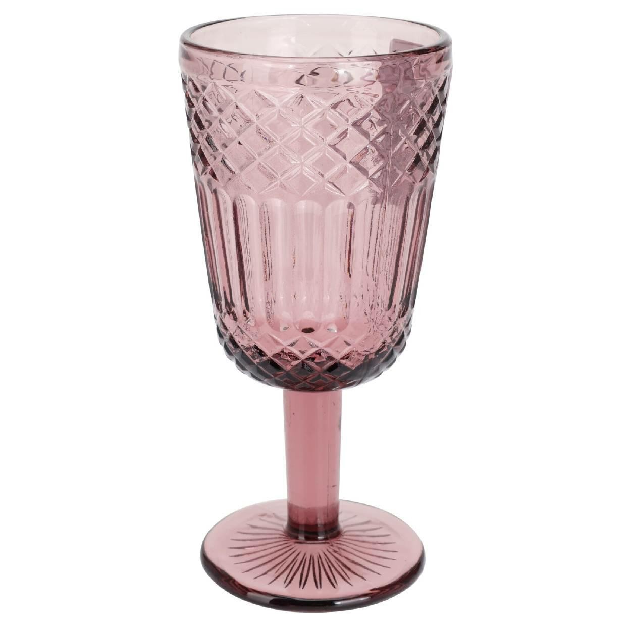 Rotwienglas Weinglas Weißweinglas 300 ml rosa Glas für Wein Universal Boho Deko