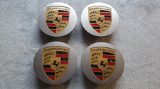 orig. Porsche Felgendeckel / Nabenkappen  Silber / Wappen Gold Macan