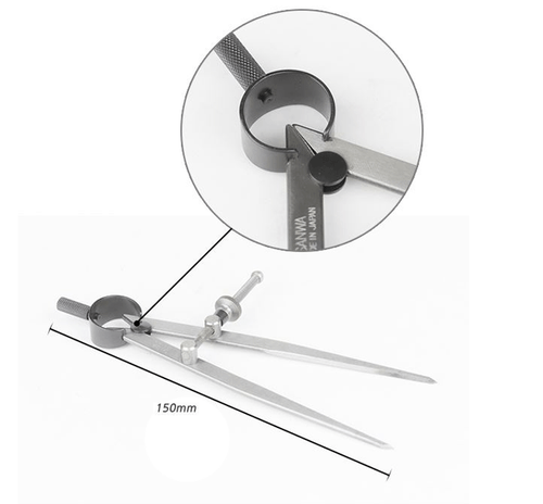 JAPAN Sanwa Divider Compass Length 150,200, mm SD-6,8 - Picture 1 of 5