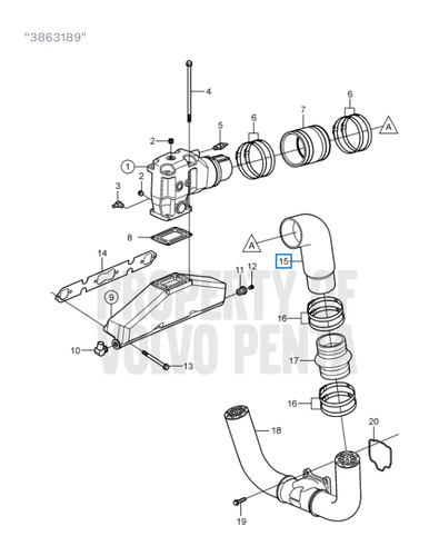 Volvo Penta Elbow 4.3,5.0,5.7,V8 - 3863189 - Picture 2 of 2