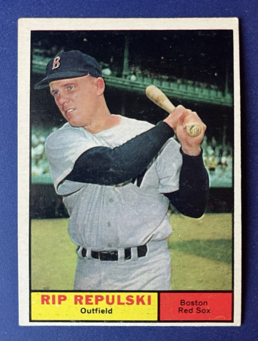 1961 Topps - #128 Rip Repulski  Boston Red Sox  Crease-Free Card