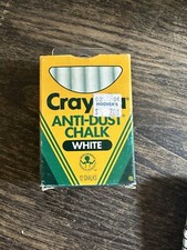 Vtg 1988 Box of Vintage Binney Smith Crayola White Anti-Dust Chalk No.1402
