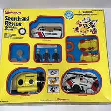 Vintage Supertoys Friction Powered Search  Rescue Chunkies Play Set 28558-TG