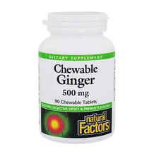 Natural Factors Chewable Ginger, 90 Chewable Tablets