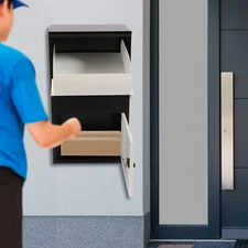 Parcel Post Drop Box Large Steel Lockable Letter Mail Packag Delivery Outdoor
