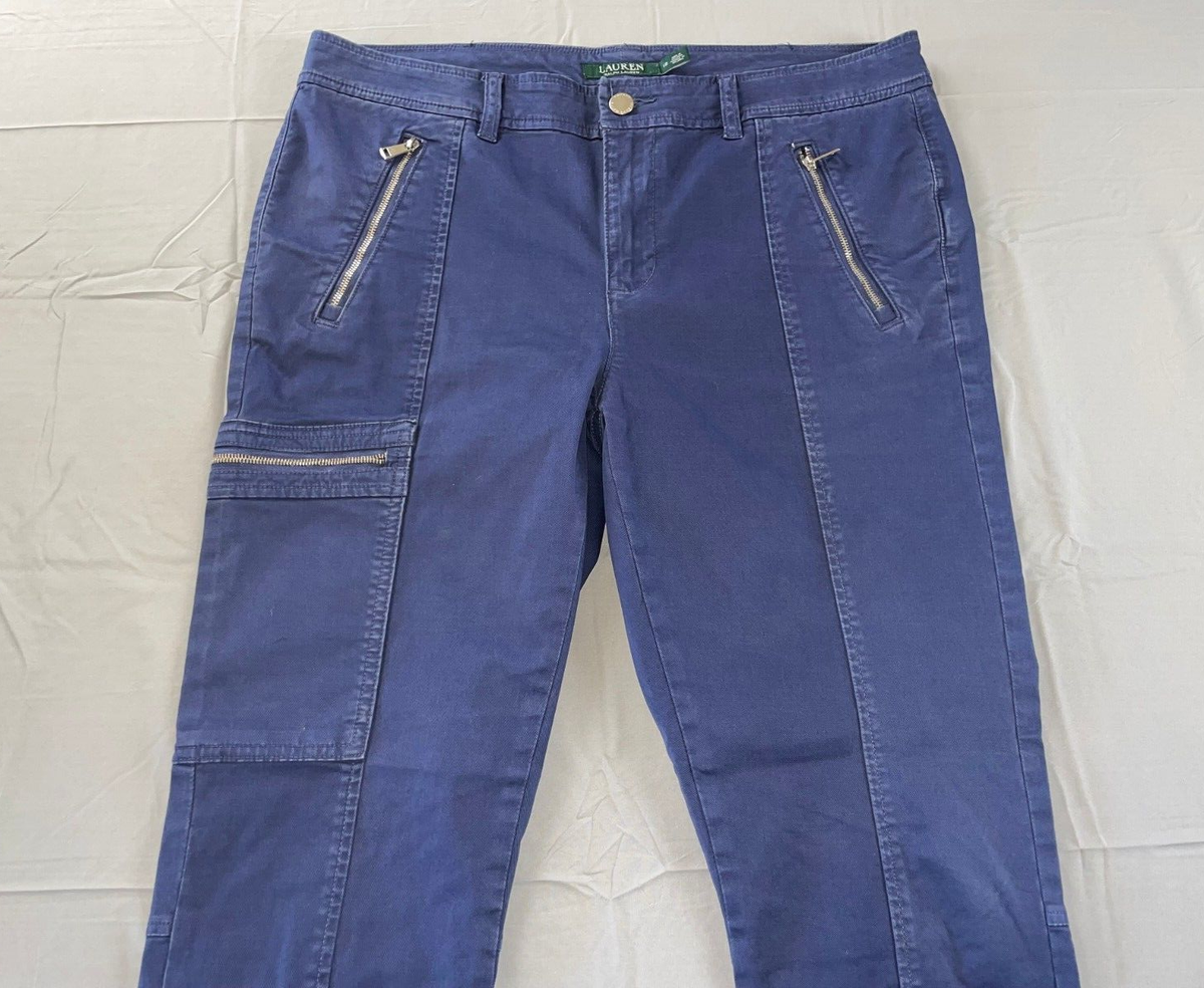Ralph Lauren Washed Moto Style Chino Pants w Zip Cuffs, Pockets