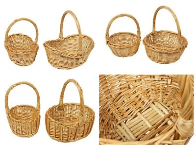 Natur Weidenkorb Mehrzweckkorb Aufbewahrung Hochzeit Geschenk Deko 2er Set