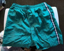 VTG Le Tigre American Sportswear Drawstring Green Lined Swim Trunks Sz M