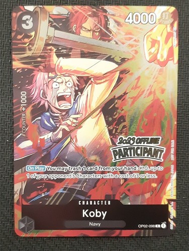 One piece Card Game - Koby - Special Offline Partecipant Tournament Promo
