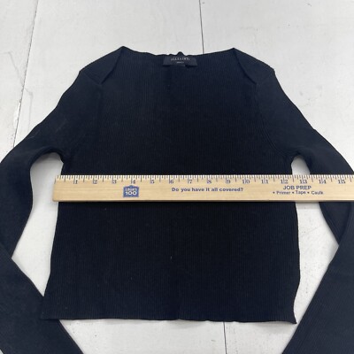 ◆ALLSAINTS◆ [Official] All Saints Hera Jumper W045KA5 All Saints Hera Black Ribbed Split Cuff Jumper Long Sleeve
