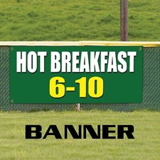 Hot Breakfast 6-10 Food Bar Buffet Advertising Vinyl Banner With Metal Grommets