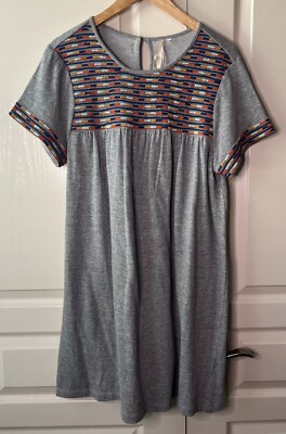 UNCLE FRANK Womens Small Jersey Knit Embroidered Dress Gray NWT | eBay