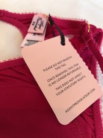 Vintage Agent Provocateur Bisoux Trixie Thong Size Small / Medium Pink Silk BNWT