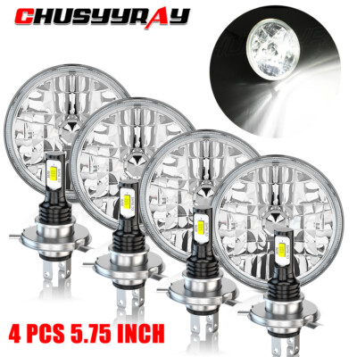 For Ford Mustang 1969 4x 5-3/4'' 5.75'' LED Headlights Hi/Lo Sealed Beam DOT