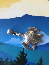 925 Sterling Silver Movable Sea Turtle Aquatic Pendant for men/women/teens/man