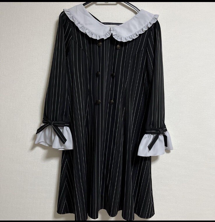 🤍Axes Femme Dress / Black and grey ribbon cute japanese girly tea party 🎶
