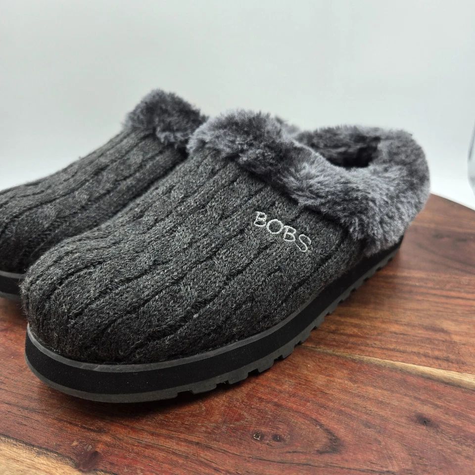 Zapatillas Skechers Bobs Keepsakes para mujer 6 grises piel sintética confort tejido con cable Foto 4 de 4