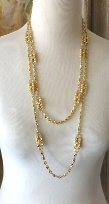 "JBK" Paperclip Necklace, Two Detachable Gold Tone Link+ Crystal 26+34 ...
