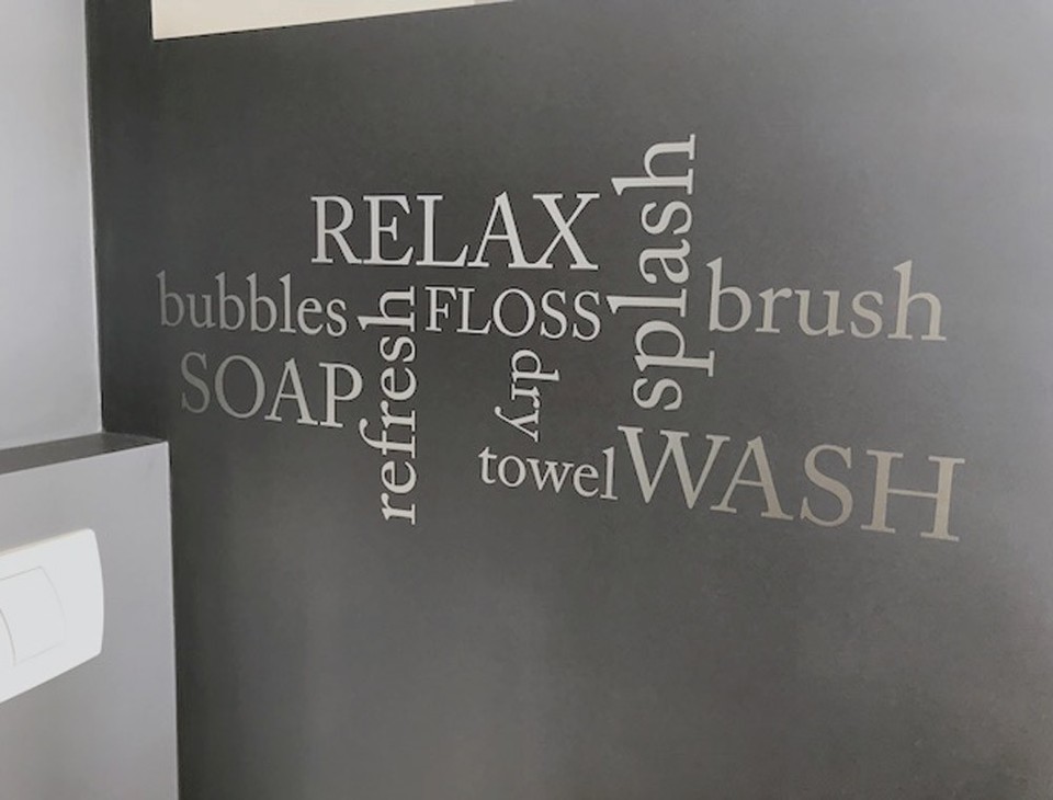 Bathroom Words Wall Sticker Bathroom Wall Decals Bathroom Wall Art Quote eBay