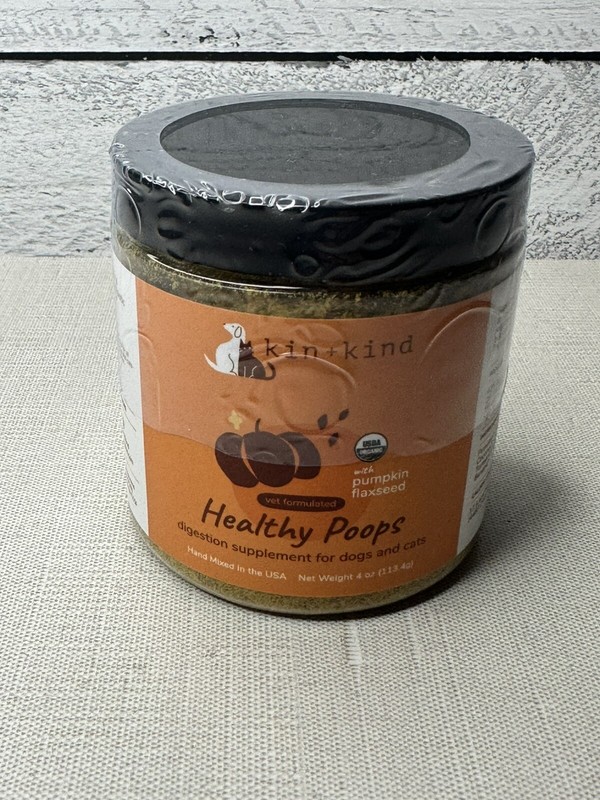 Healthy Poops With Pumpkin Flaxseed,For Dogs & Cats,4 oz New Sealed Exp:11/26