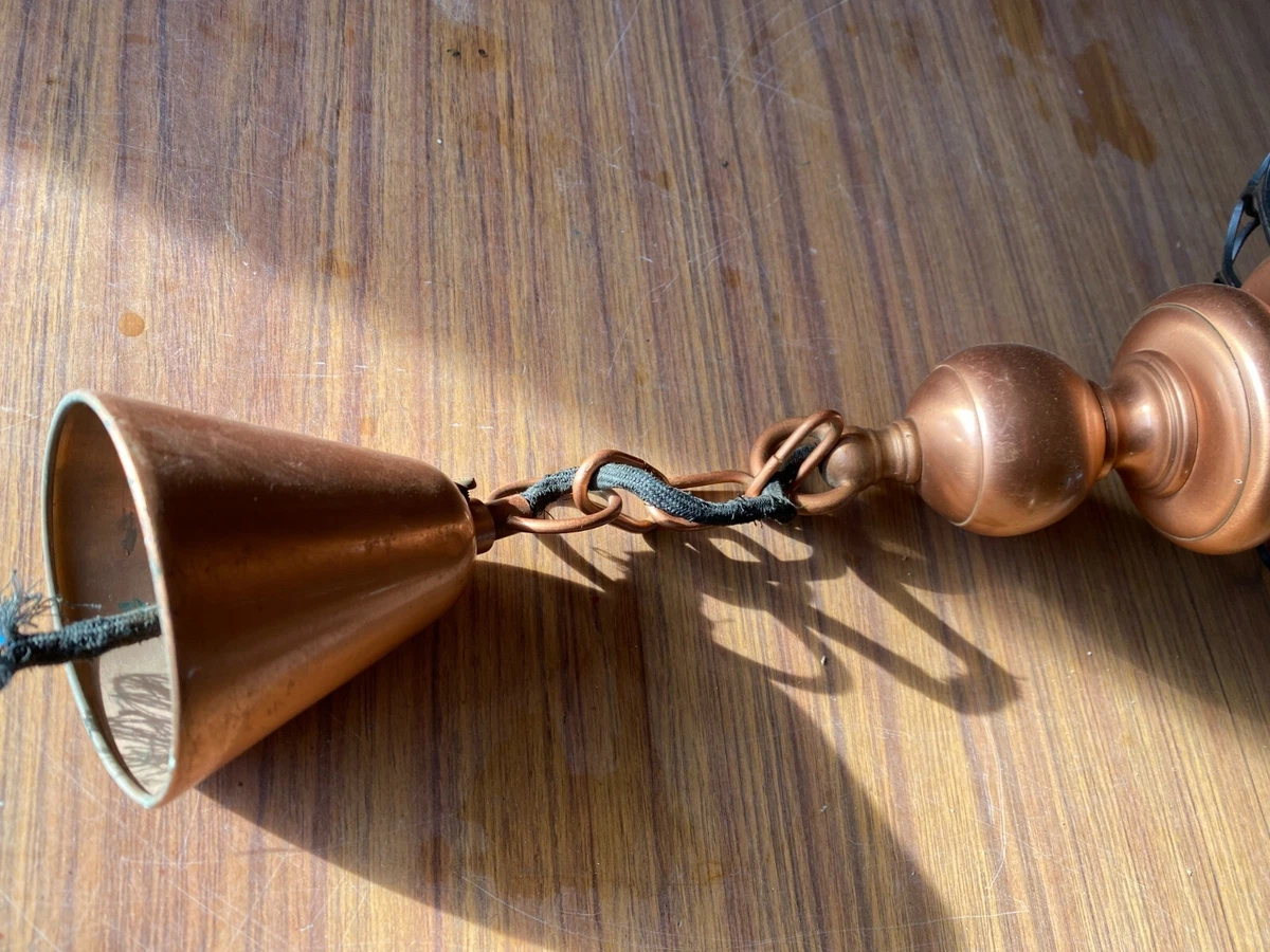 Unusual Ceiling Light Glass Bowl Encased in Steel Cage Copper Style Fittings