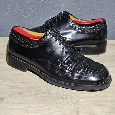 Mezlan Black Woven Men\'s Oxfords MEZLAN Cancun Oxfords Dress Shoes Sz. 8.5 M Woven Leather  main image 4